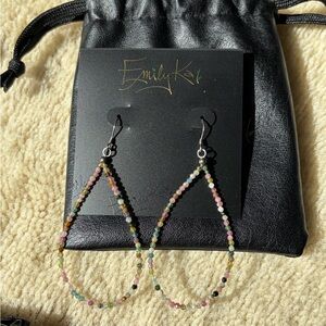 Emily Kai Watermelon Tourmaline Gemstone Hoop Earrings